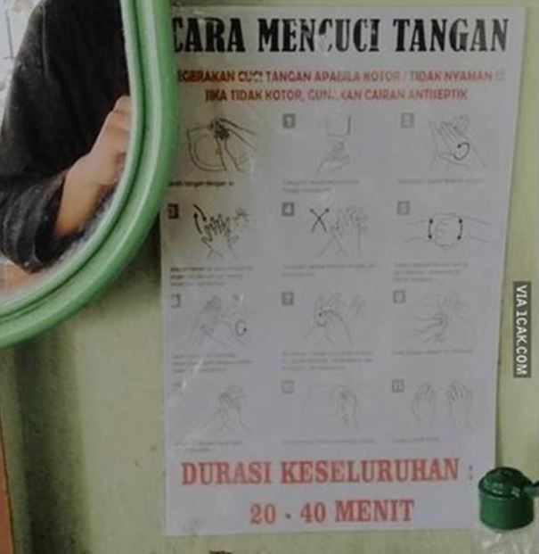 Baca 4 Himbauan Cuci Tangan Ini Bikin Bingung Tengok Kanan Kiri